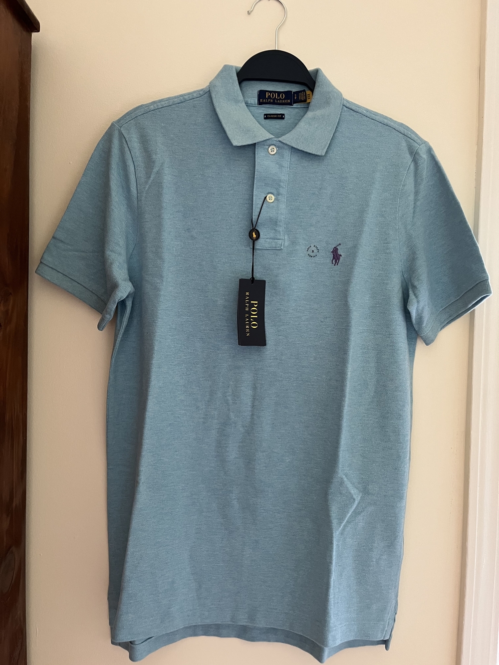 NWT Polo by Ralph Lauren Men’s Light Blue Logo Polo Shirt SMALL